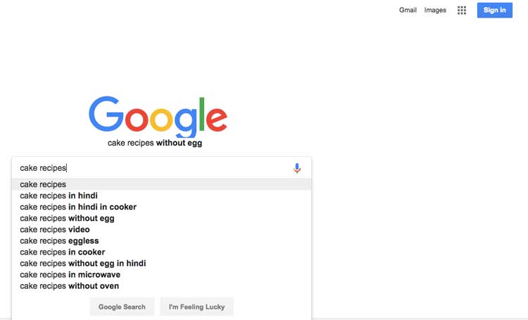 Google Search Suggestions